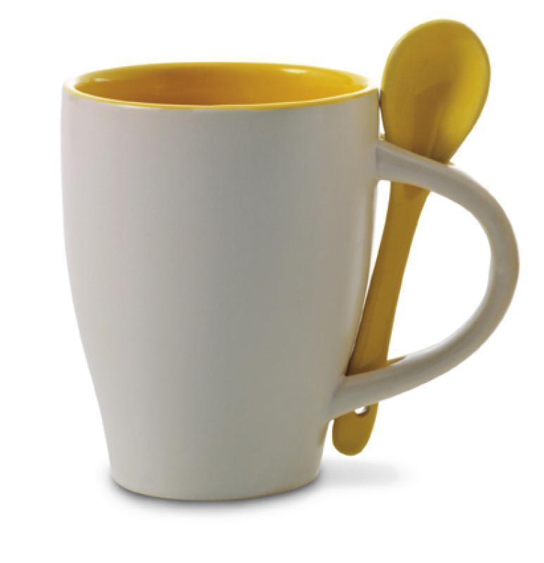 Coffee mug with spoon 