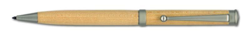 Alaska ballpen, maplewood with metal trim, blue ink