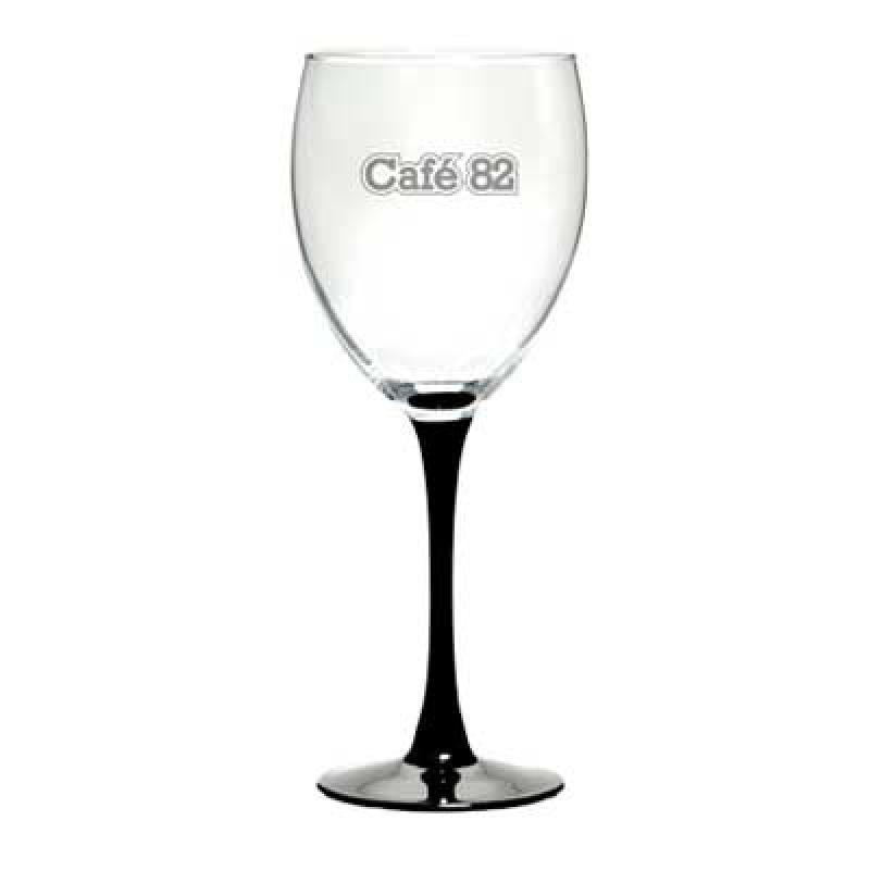 Black Stemmed Wine Glass