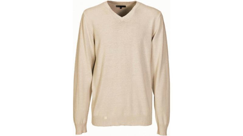 V-Neck Flat Knit Sweater