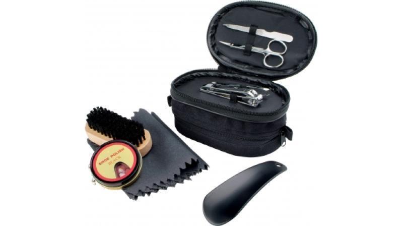 Shoe polish kit and manicure set