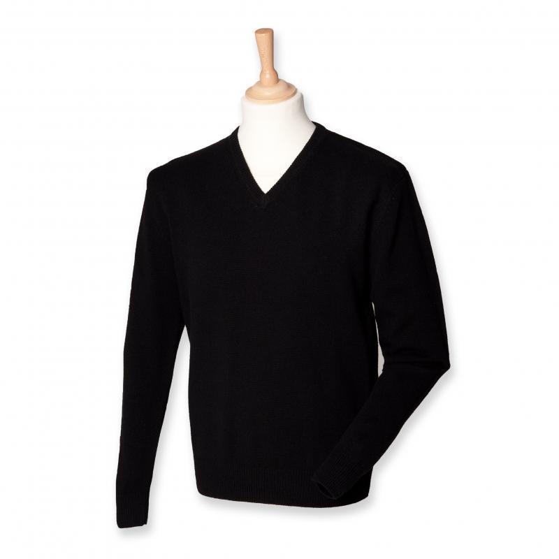 Henbury Lambswool V-Neck Sweater